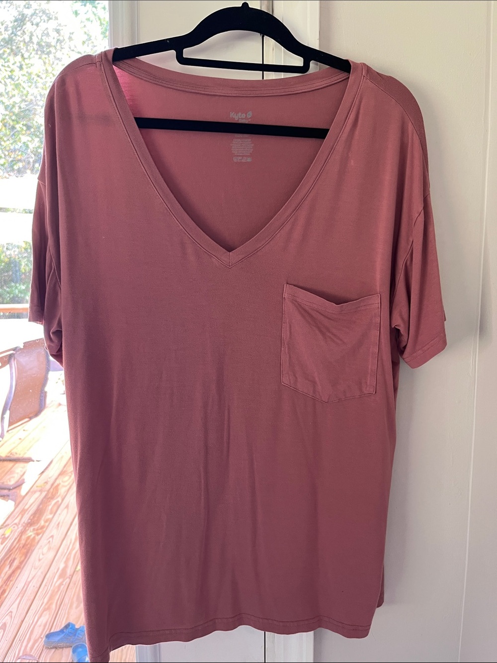Kyte BABY Mauve Pink V-Neck Pocket Tee